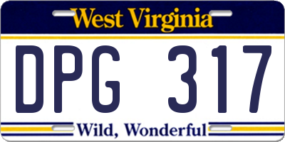 WV license plate DPG317