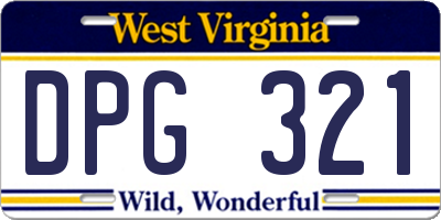 WV license plate DPG321