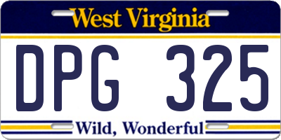 WV license plate DPG325