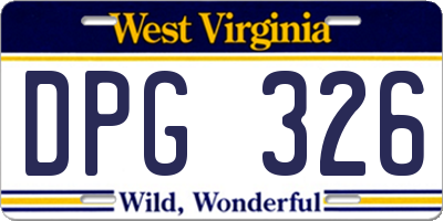 WV license plate DPG326