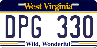 WV license plate DPG330