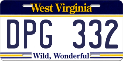 WV license plate DPG332
