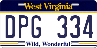 WV license plate DPG334