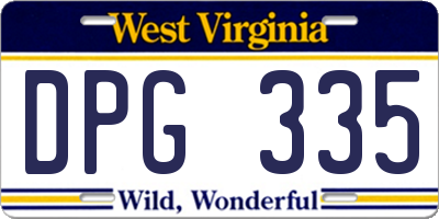 WV license plate DPG335