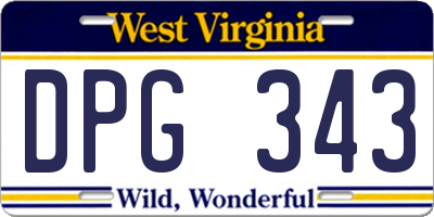 WV license plate DPG343