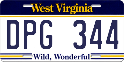 WV license plate DPG344