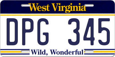 WV license plate DPG345
