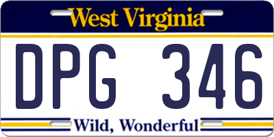 WV license plate DPG346