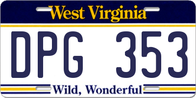 WV license plate DPG353