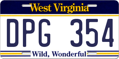 WV license plate DPG354