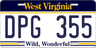 WV license plate DPG355