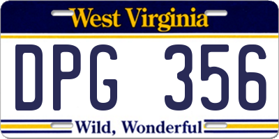 WV license plate DPG356