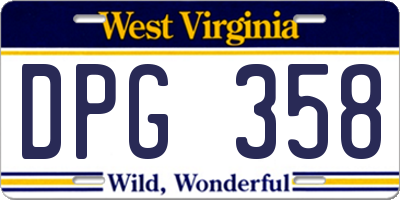 WV license plate DPG358