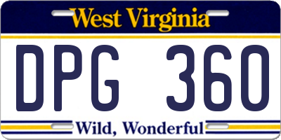 WV license plate DPG360