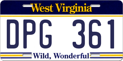 WV license plate DPG361