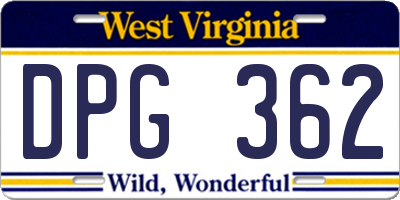 WV license plate DPG362