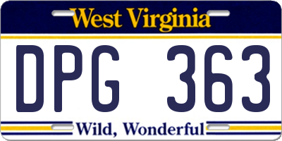 WV license plate DPG363