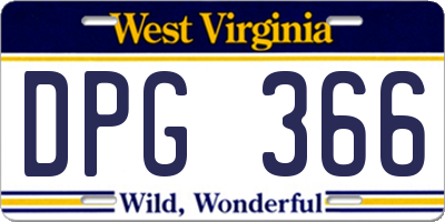 WV license plate DPG366