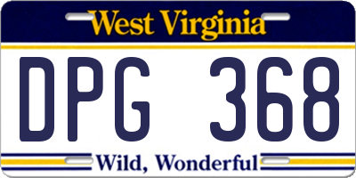 WV license plate DPG368