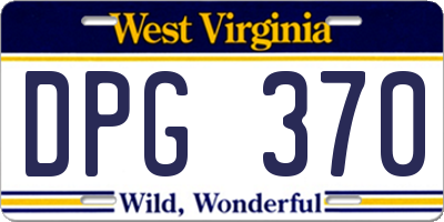 WV license plate DPG370