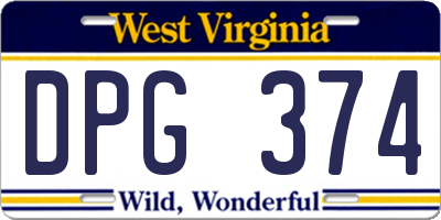 WV license plate DPG374