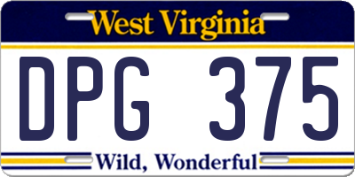 WV license plate DPG375