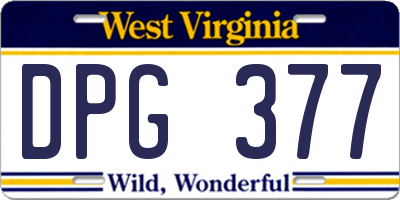 WV license plate DPG377