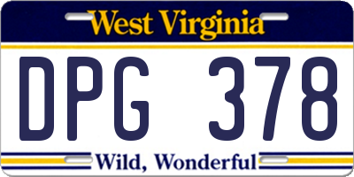 WV license plate DPG378