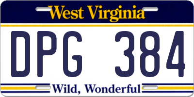 WV license plate DPG384