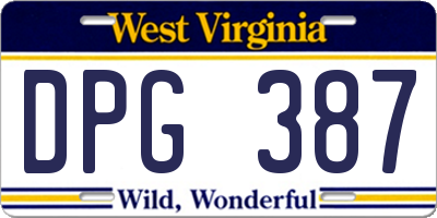 WV license plate DPG387