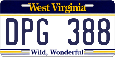 WV license plate DPG388