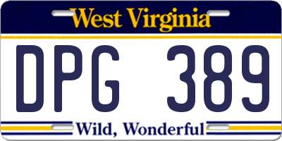 WV license plate DPG389
