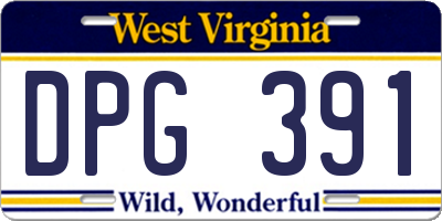 WV license plate DPG391