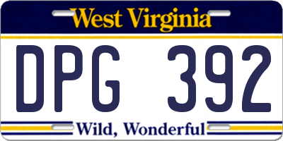 WV license plate DPG392