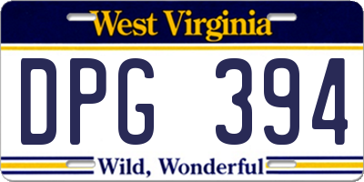 WV license plate DPG394