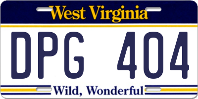 WV license plate DPG404