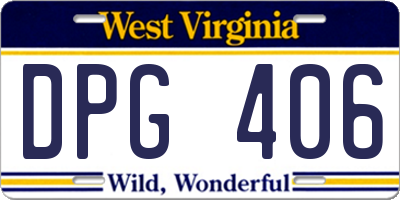 WV license plate DPG406