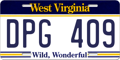 WV license plate DPG409
