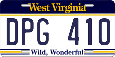 WV license plate DPG410