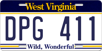 WV license plate DPG411