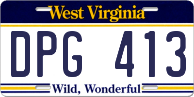 WV license plate DPG413