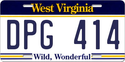 WV license plate DPG414
