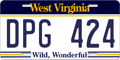WV license plate DPG424