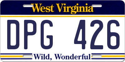 WV license plate DPG426