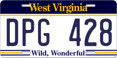 WV license plate DPG428