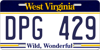 WV license plate DPG429