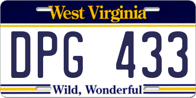 WV license plate DPG433