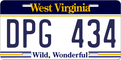 WV license plate DPG434