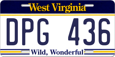 WV license plate DPG436