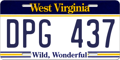 WV license plate DPG437